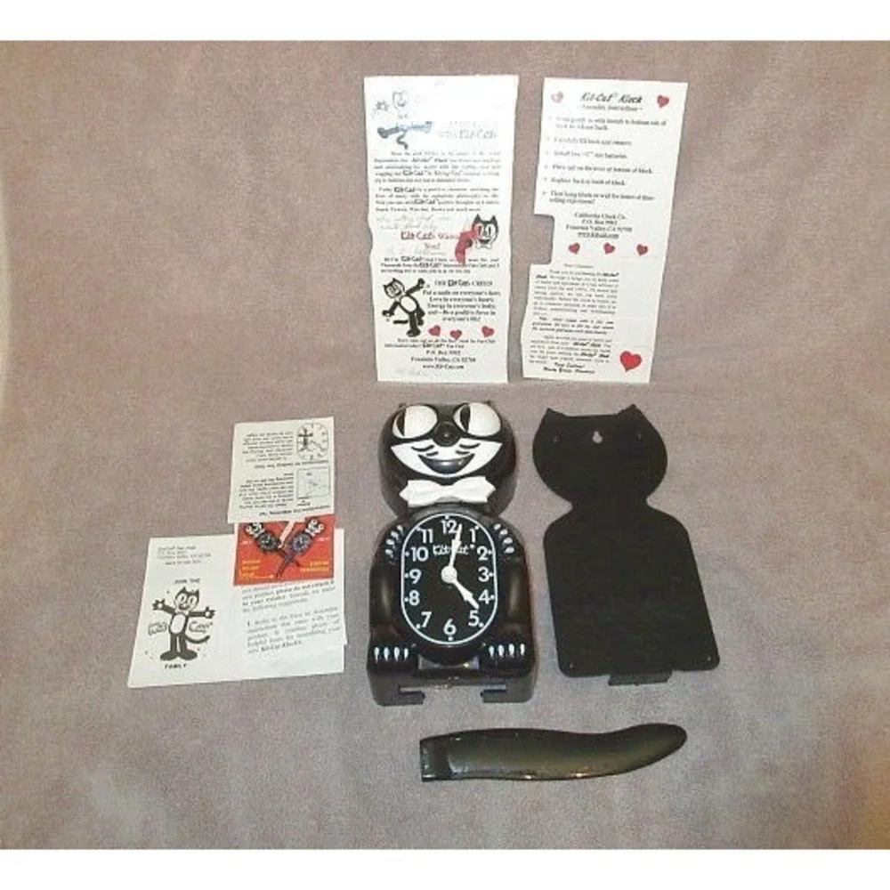 Vintage Kit Kat Klock B2 For Parts Or Repair Battery Operated Box Paperwork Tail